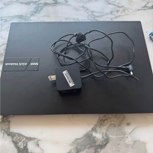 ASUS Black Laptop with Matching Black Power Adapter